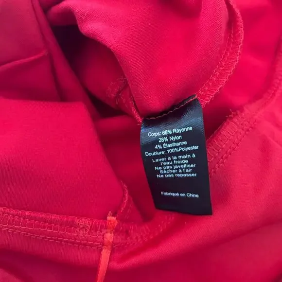 NEW Nordstrom Lush Women's Scalloped Rayonne Red Dress Size XS $80 Valentines - Picture 9 of 9